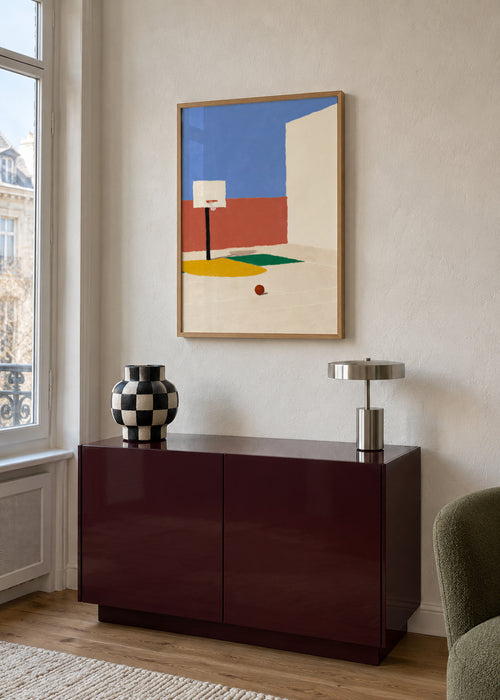 Empty Court - Framed poster in an interior