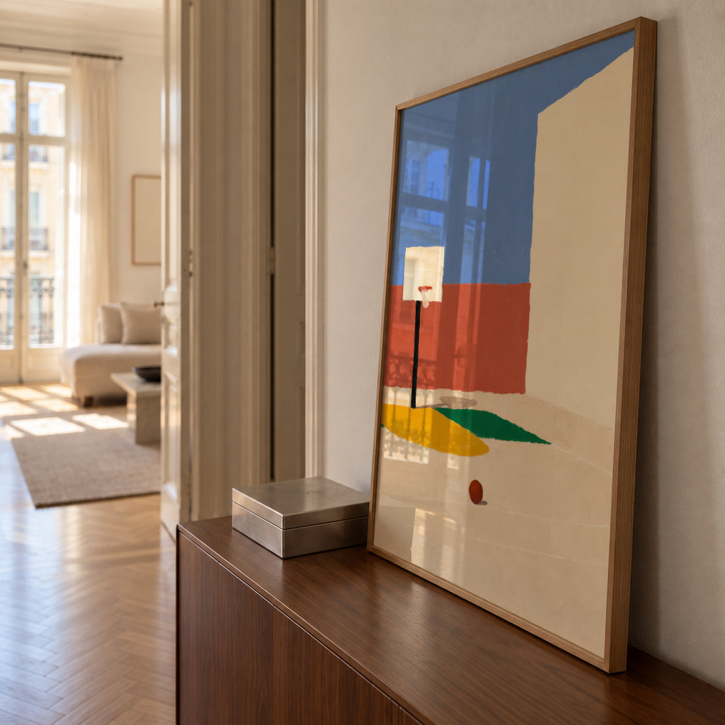 Empty Court - Framed poster in an interior