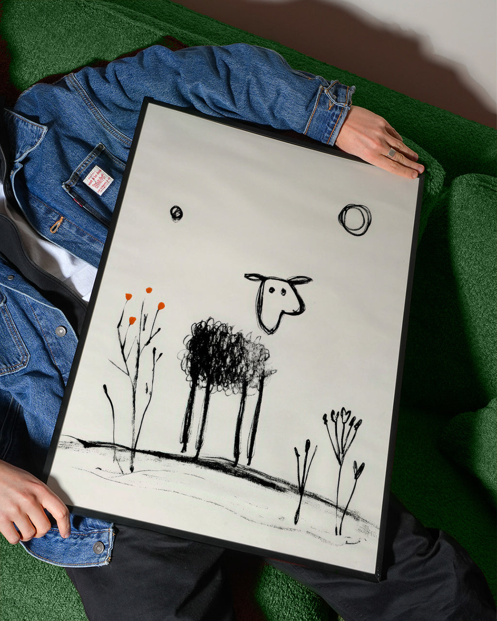Lonely Sheep - Framed poster detail