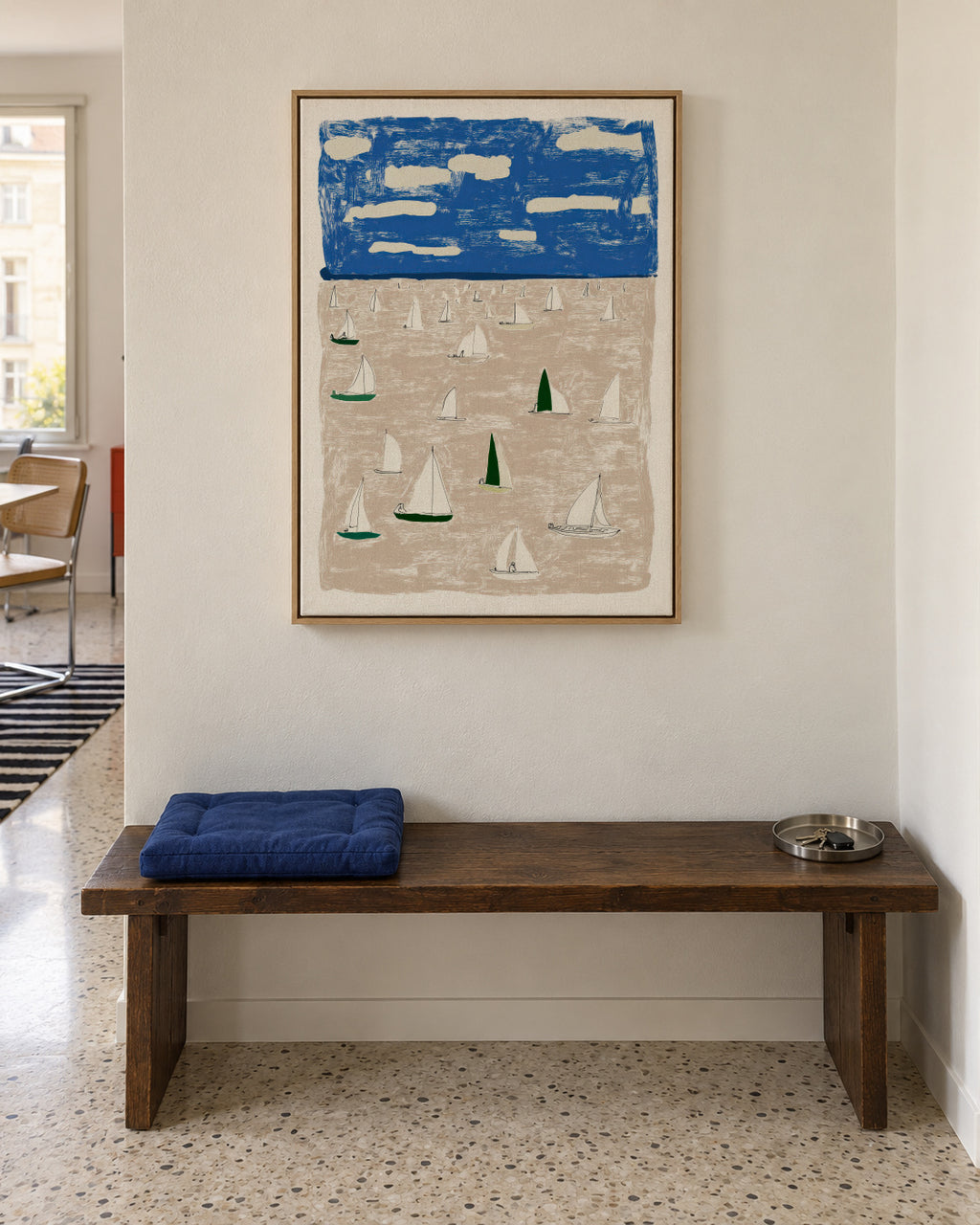 Sailing Day - Framed canvas in an interior