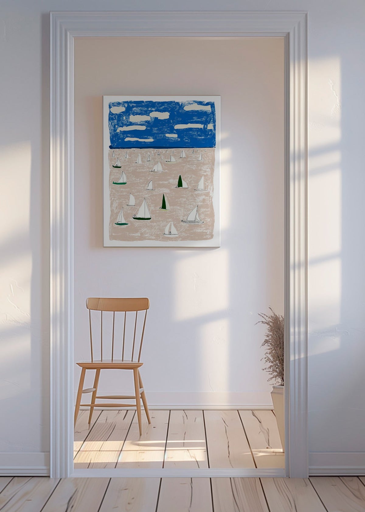 Cuadro de paisaje con veleros – Canvas