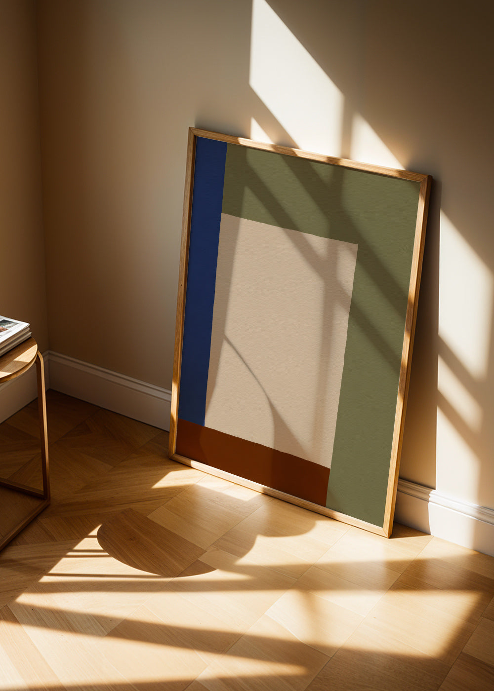 Quiet Shapes - Framed poster in an interior