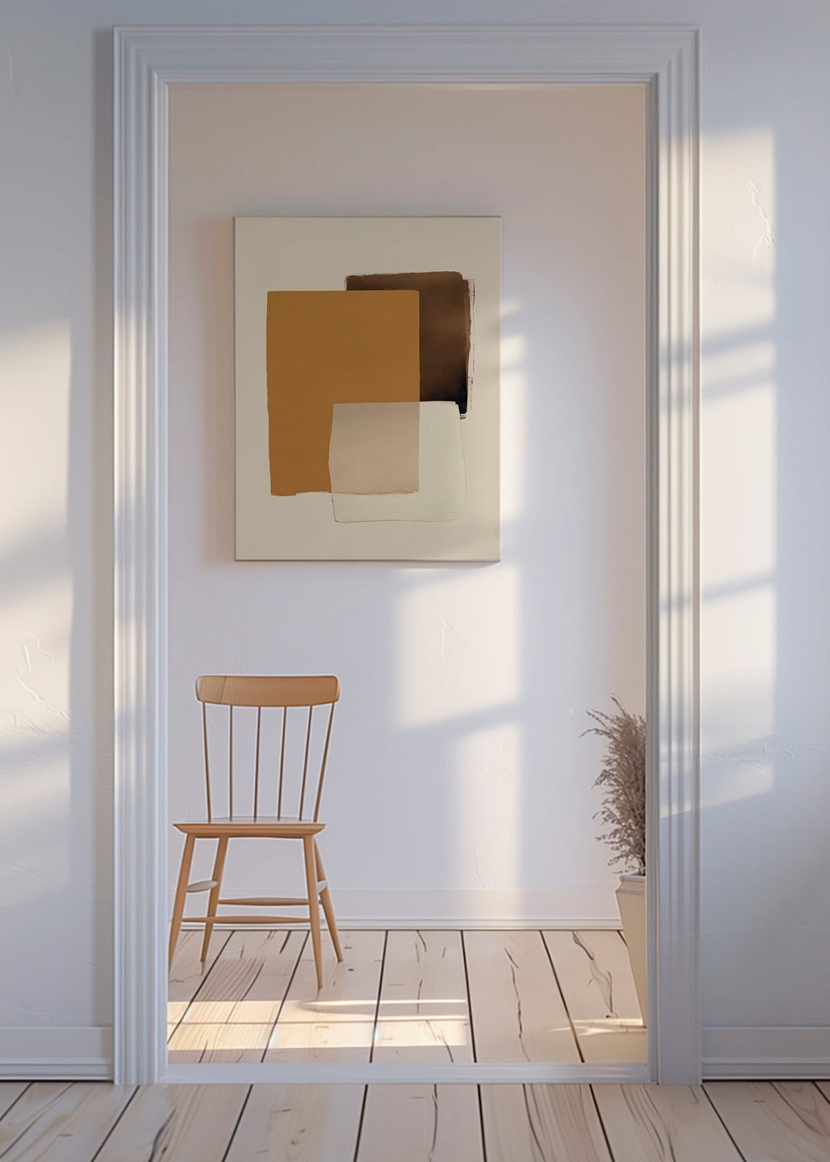 Cuadro abstracto en capas ocres – Canvas