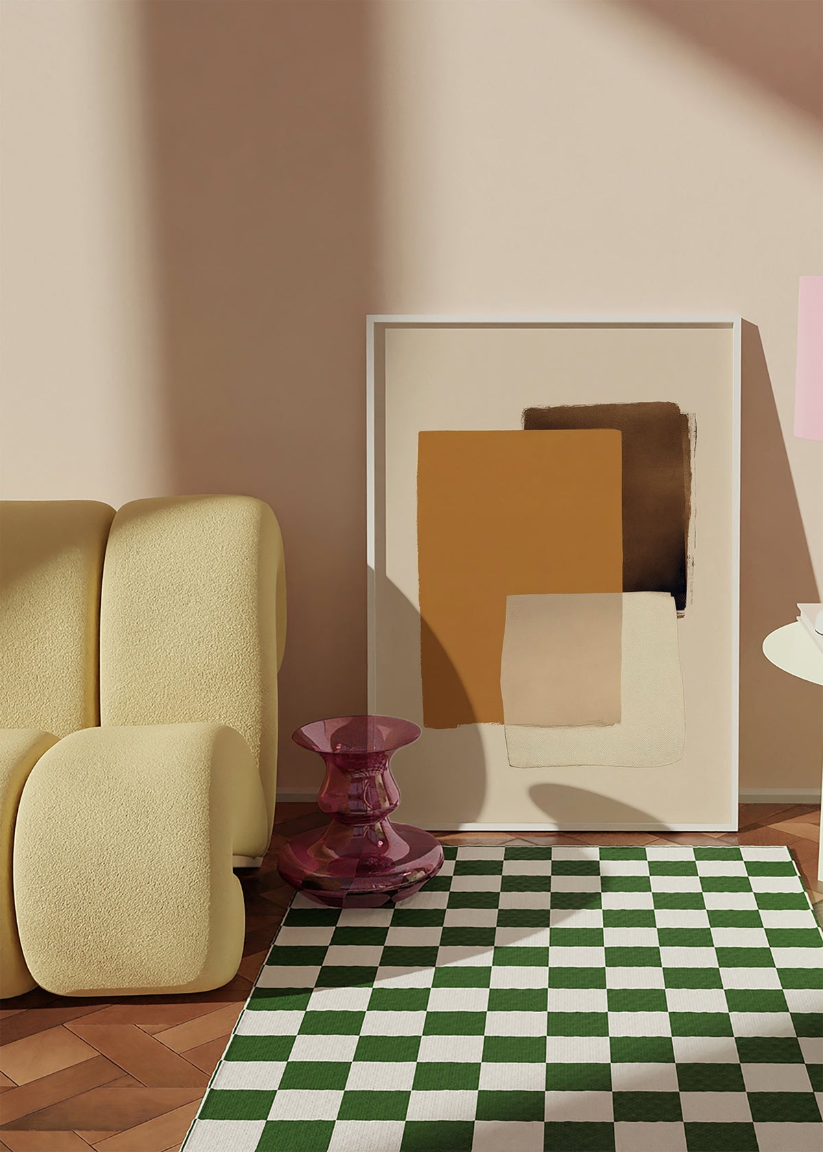 Cuadro abstracto en capas ocres – Product2