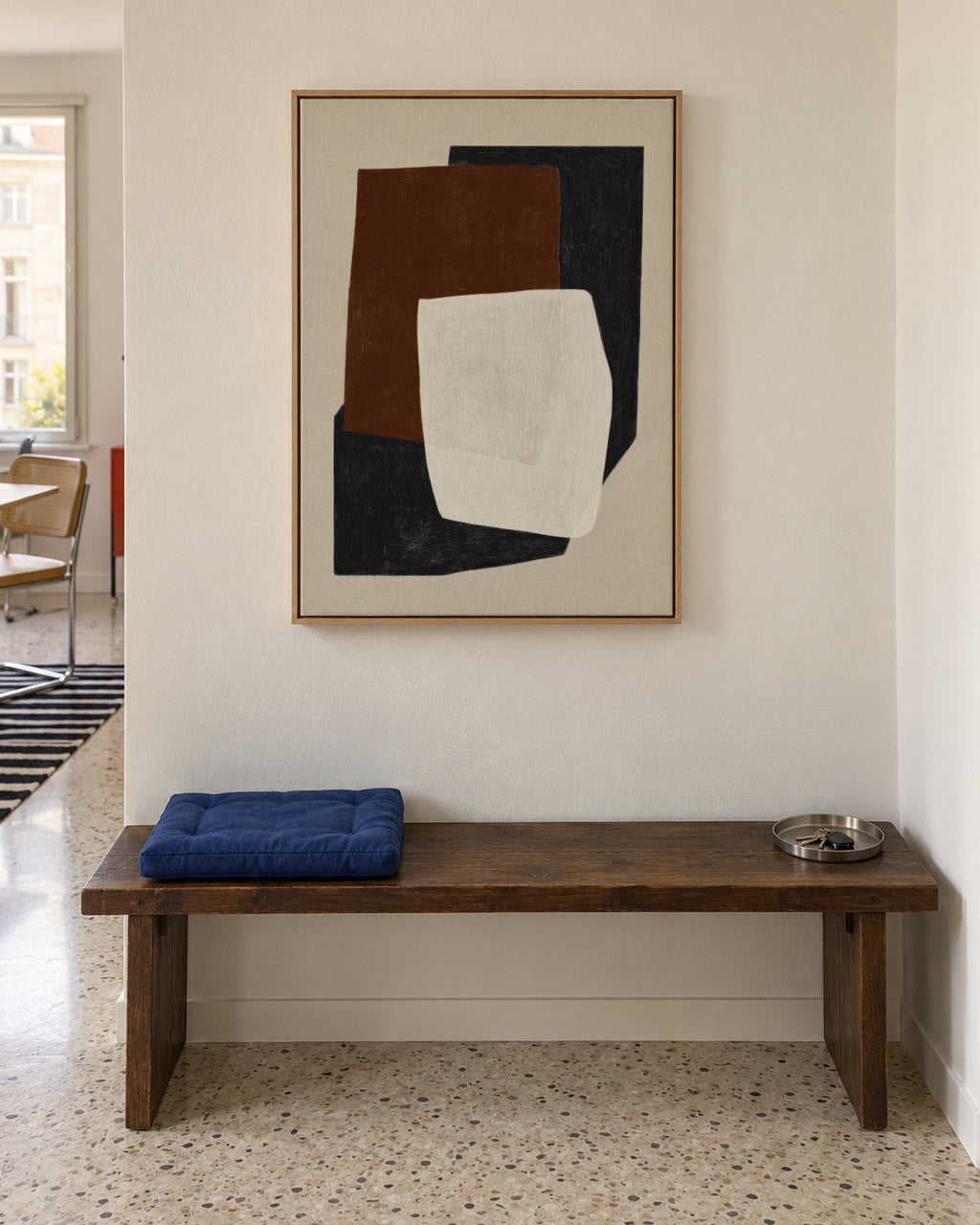 Stone Geometry - Framed canvas in an interior