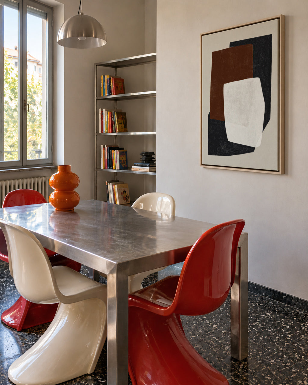 Stone Geometry - Framed canvas in an interior