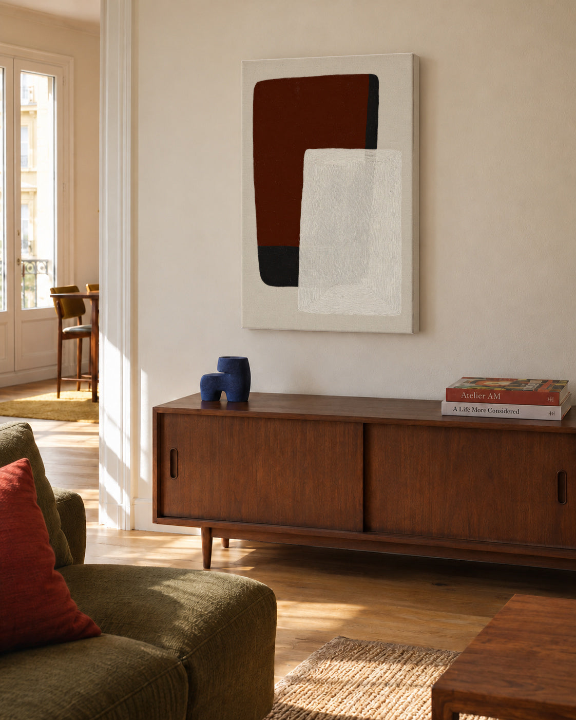 Paper Layers - Unframed canvas in an interior