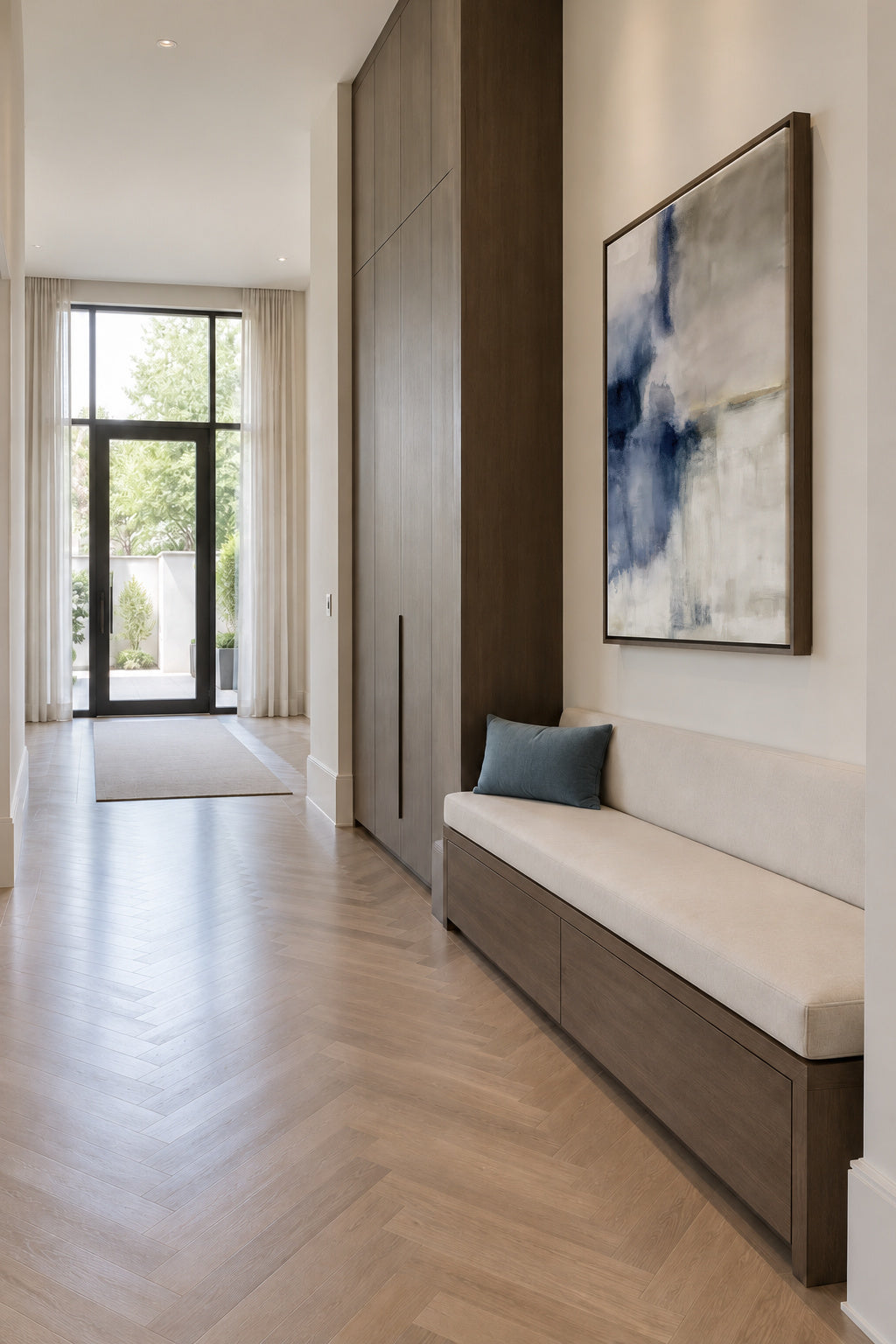 Blue Mist - Framed canvas in an interior