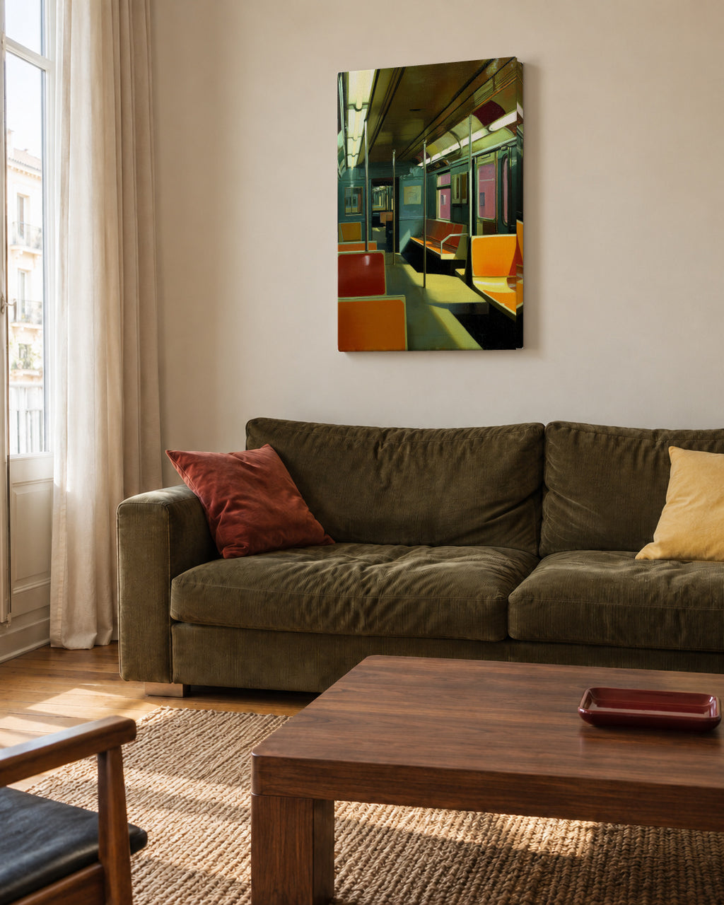 Last Train Home - Unframed canvas in an interior