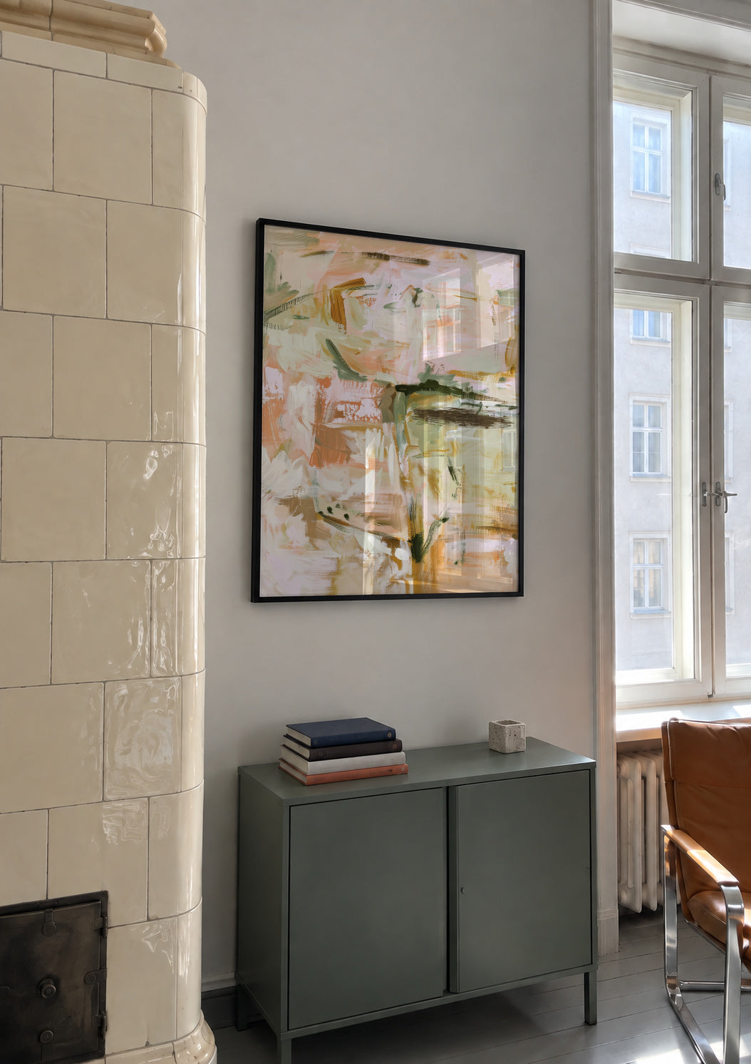 Abstract Bloom - Framed poster in an interior