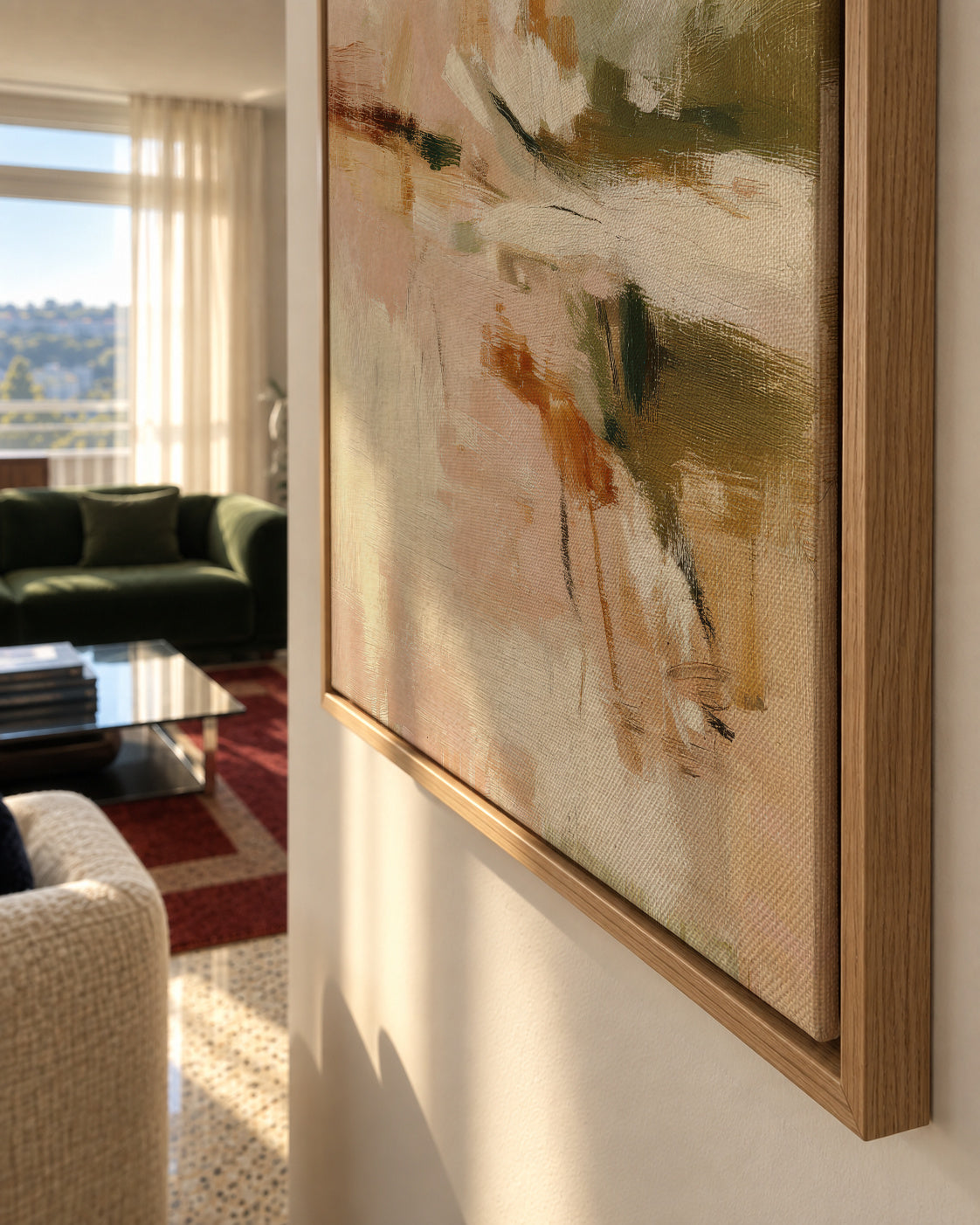 Ivory Motion - Framed canvas detail