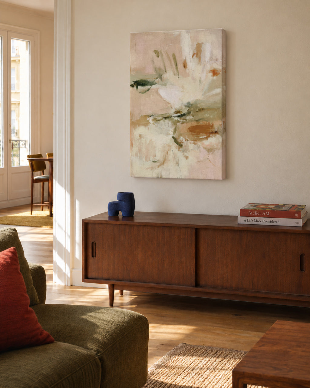 Water Reflection - Unframed canvas in an interior
