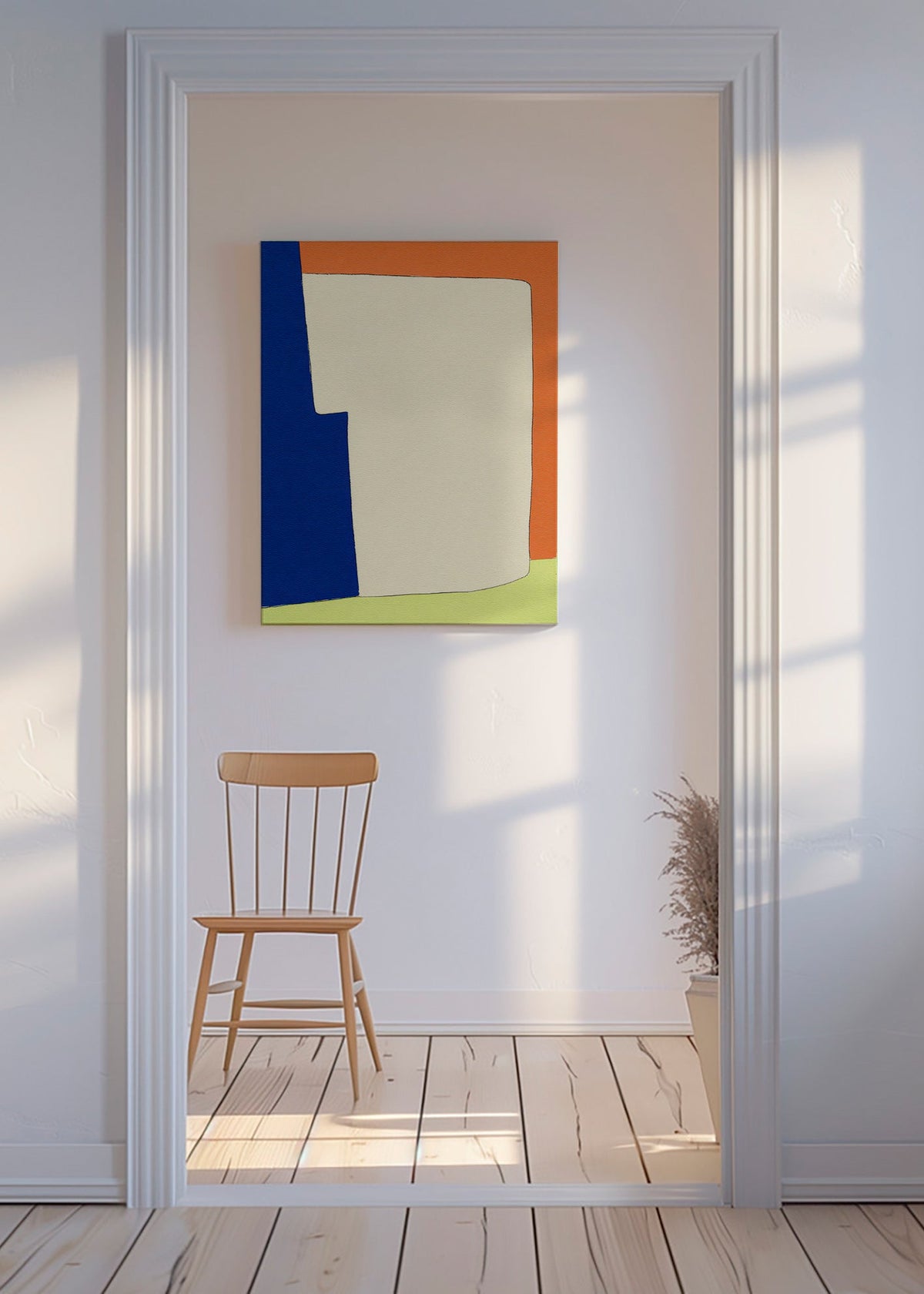 Cuadro abstracto de formas blandas y bloques de color – Canvas