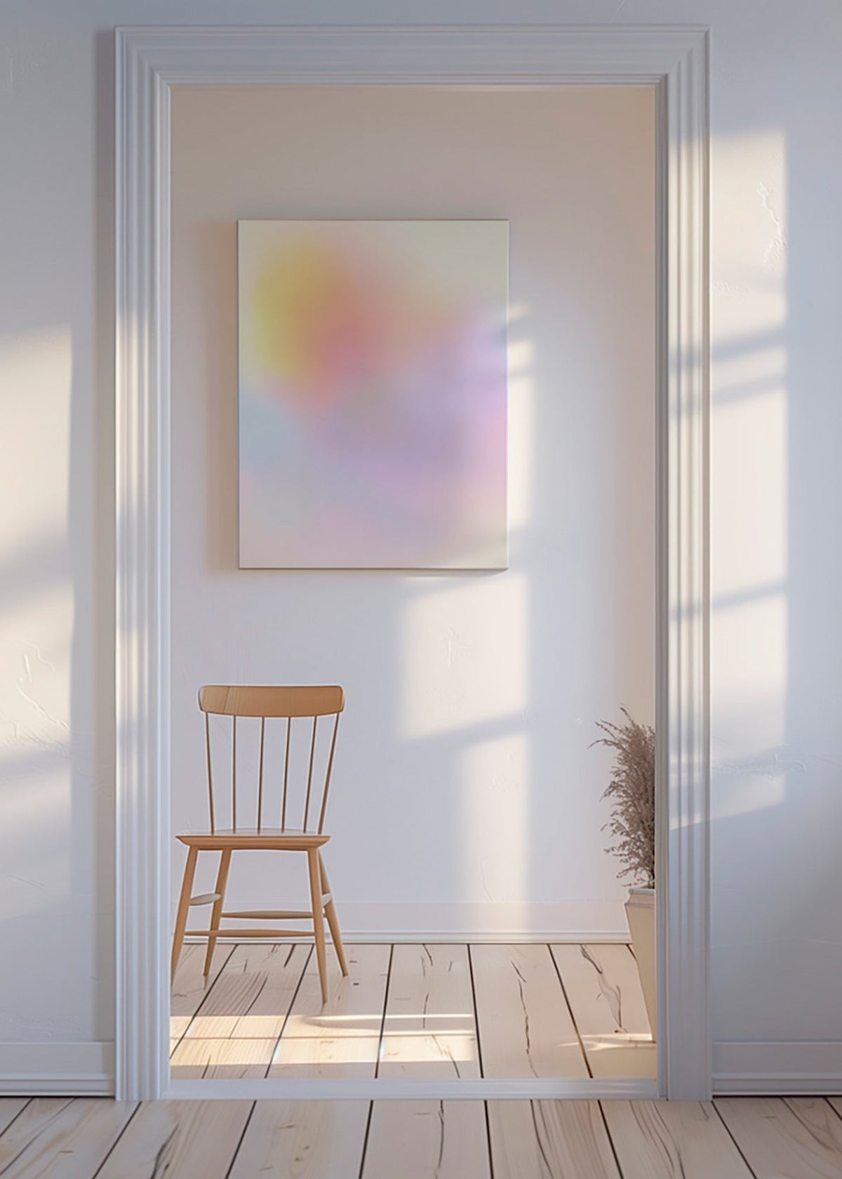 Cuadro abstracto en tonos pastel difuminados – Canvas