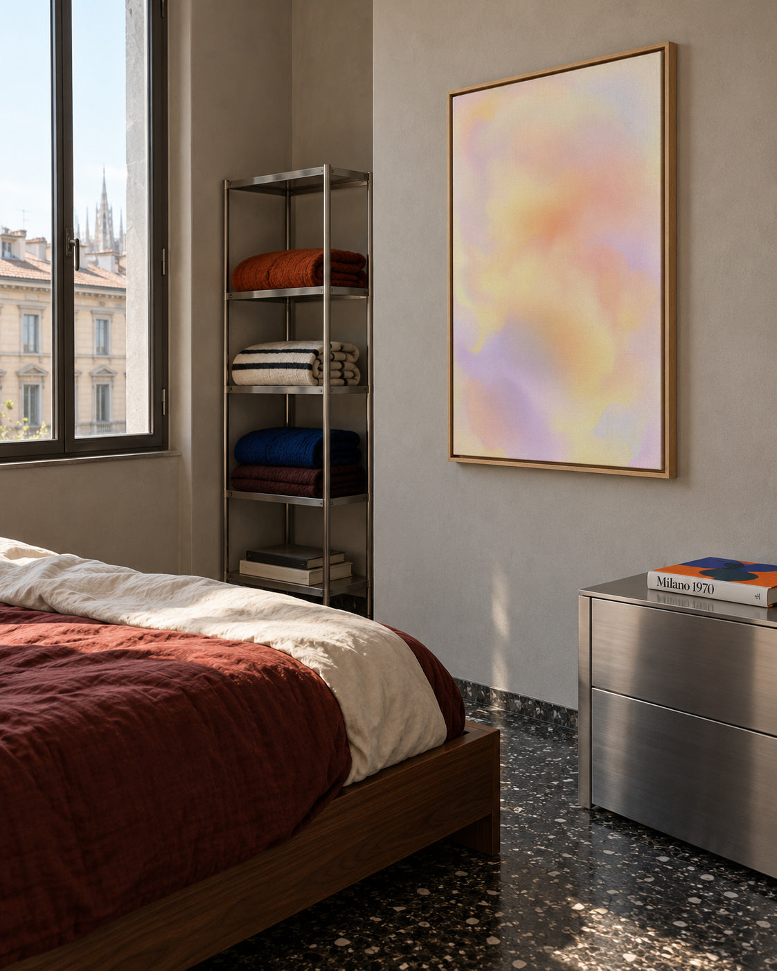 Cloud Fade - Framed canvas in an interior