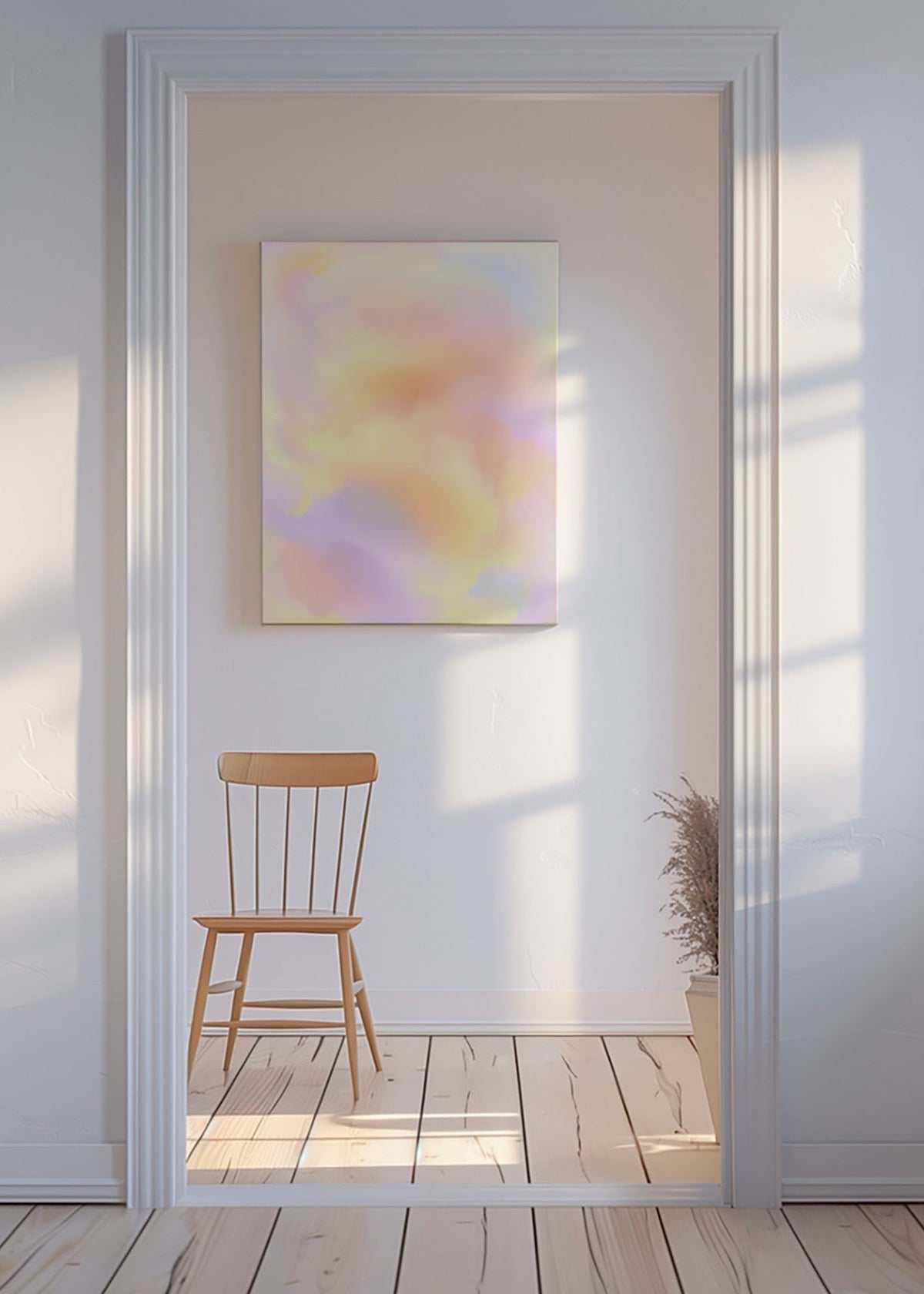 Cuadro abstracto nubes en tonos pastel – Canvas