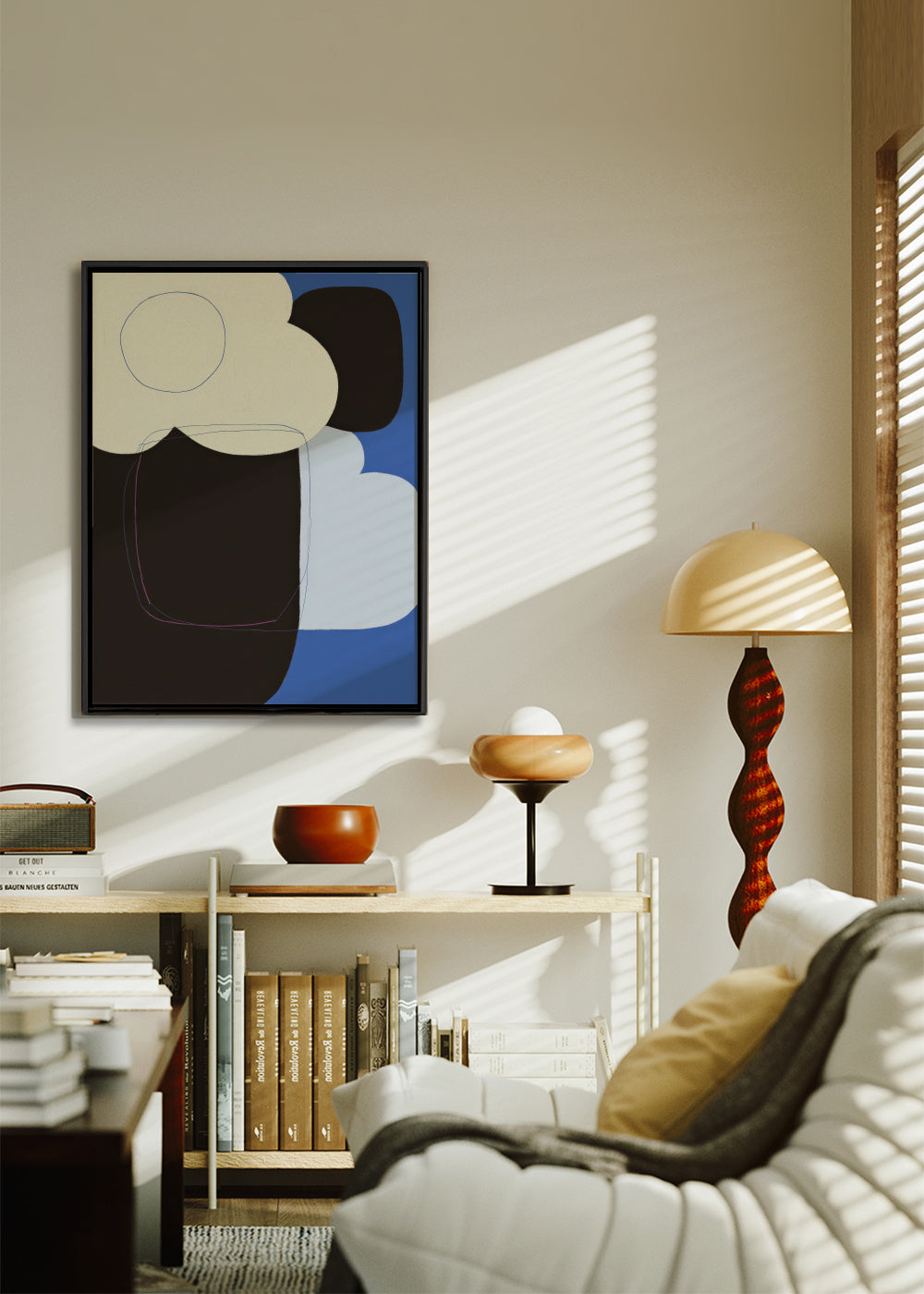 Midnight Forms - Framed canvas in an interior