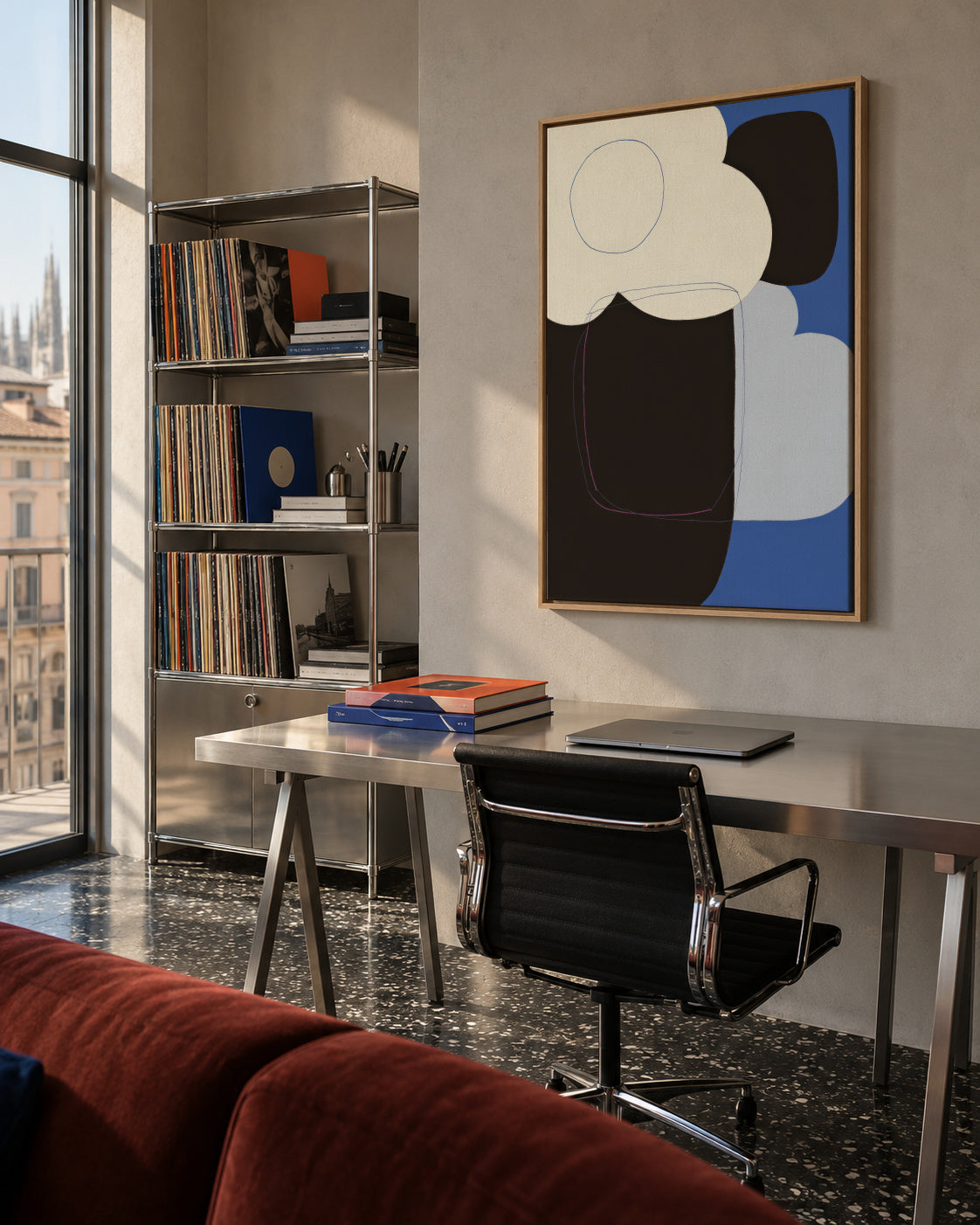 Midnight Forms - Framed canvas in an interior