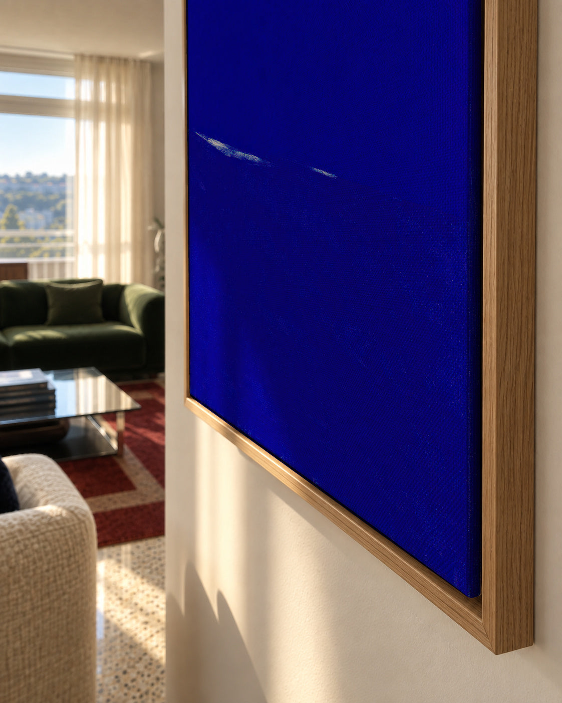 Infinite Blue - Framed canvas detail