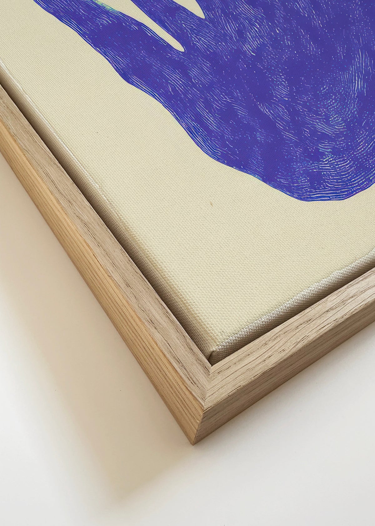 Indigo Coral - Framed canvas detail
