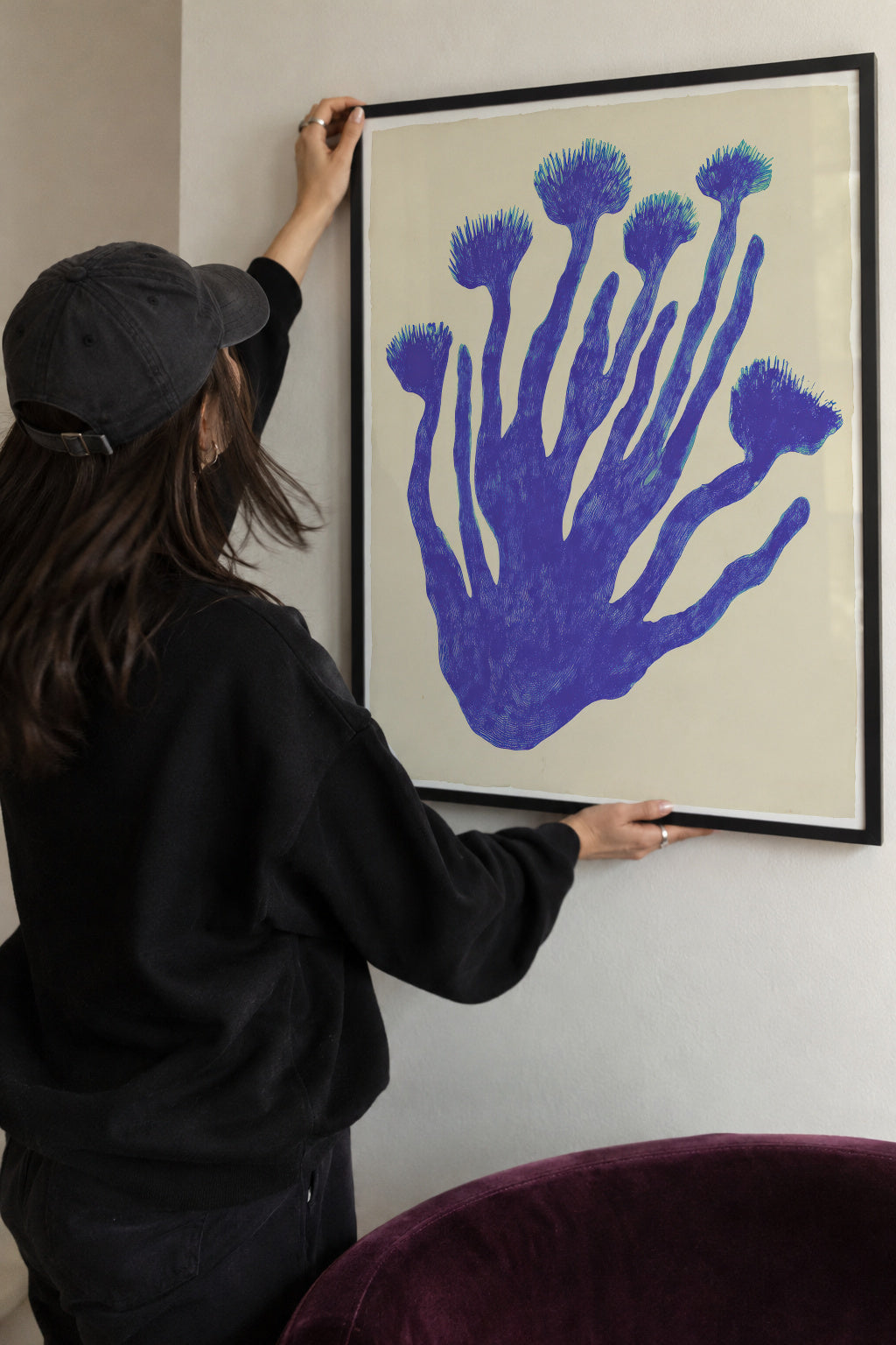 Indigo Coral - Framed poster detail