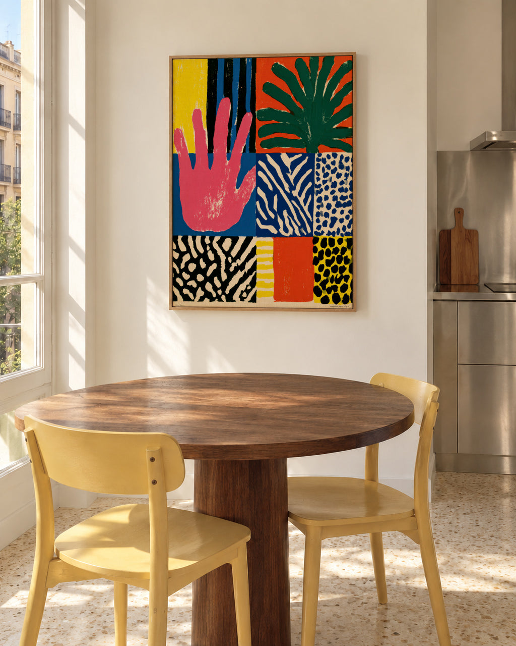 Jungle Hands - Framed canvas in an interior