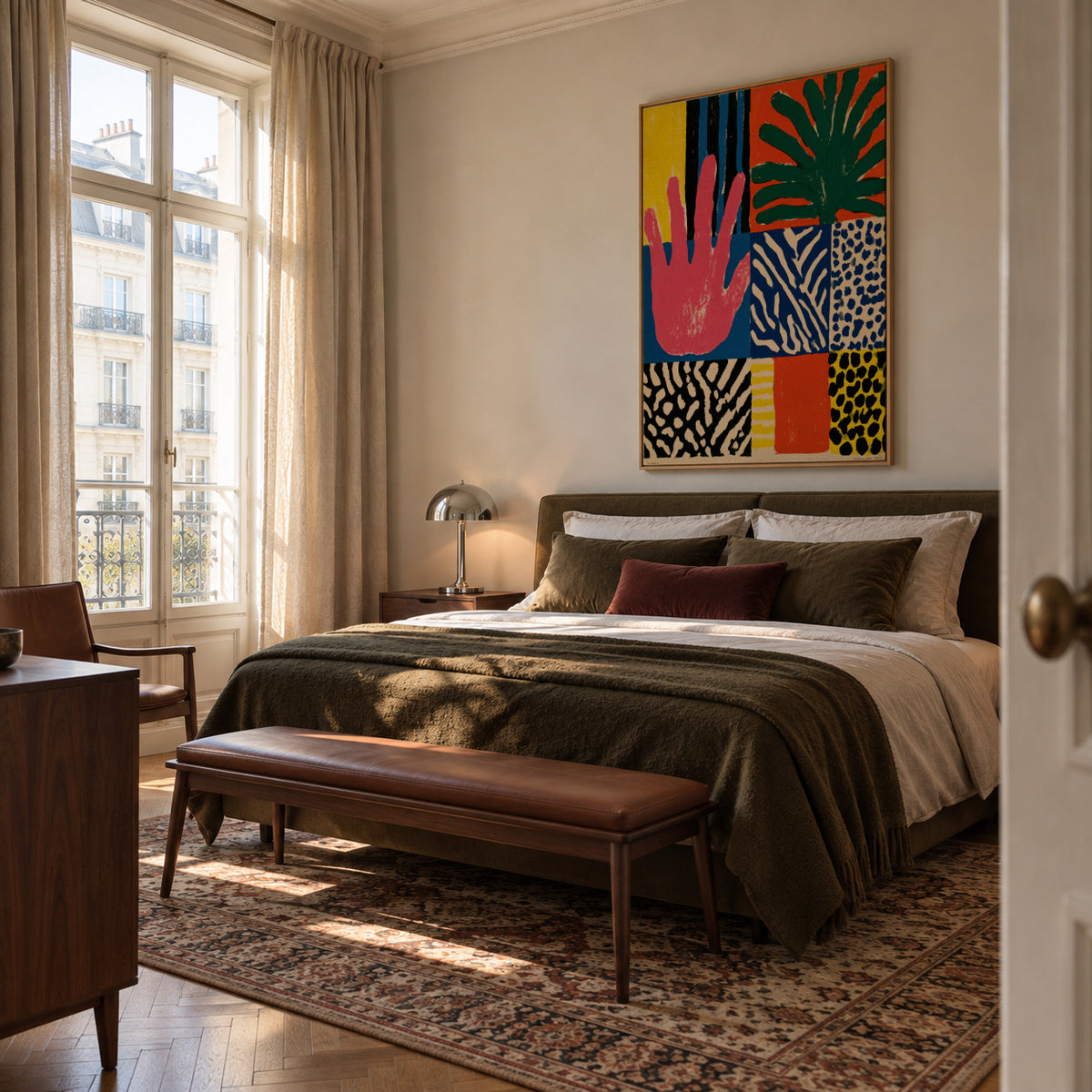 Jungle Hands - Framed canvas in an interior