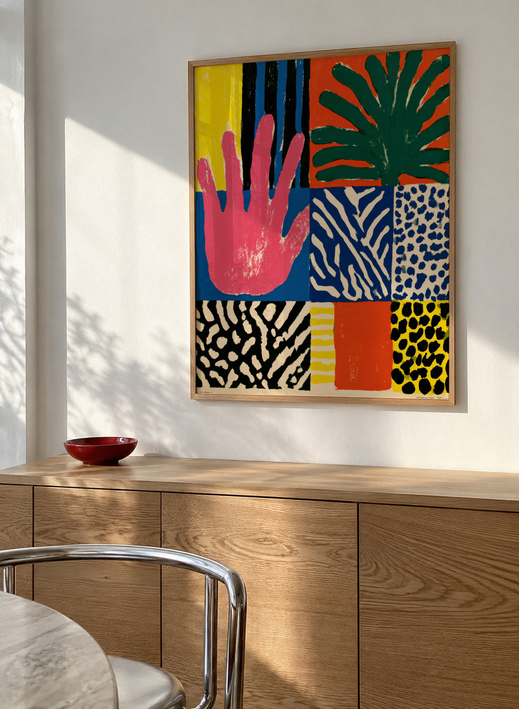 Jungle Hands - Framed poster in an interior