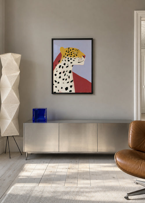 Lavender Leopard - Framed poster in an interior