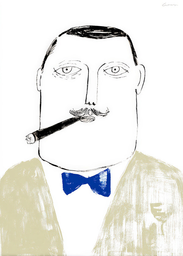 Ilustración de caballero con puro