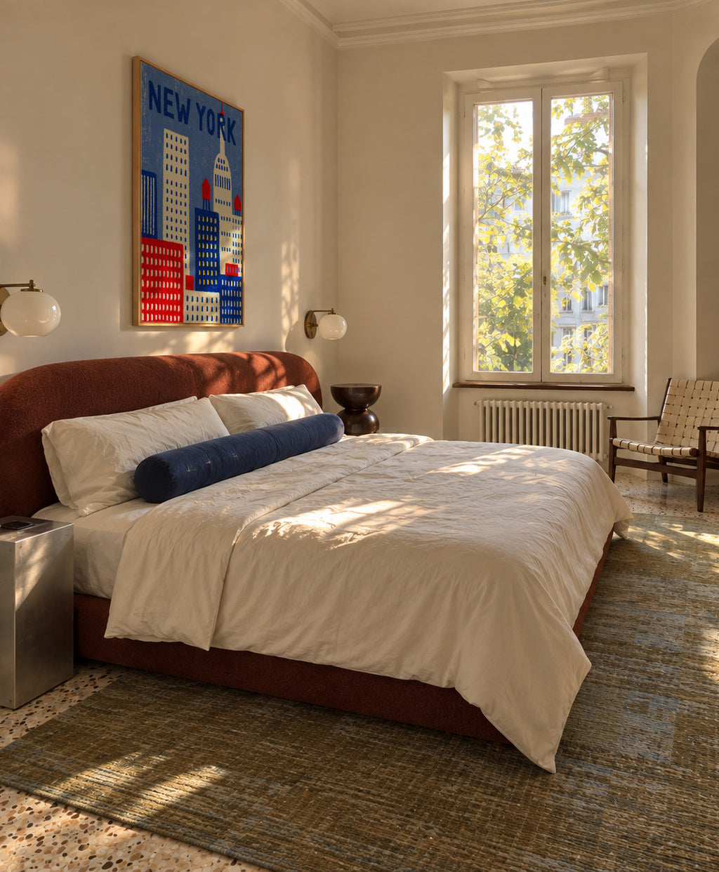 Manhattan Blue - Framed canvas in an interior