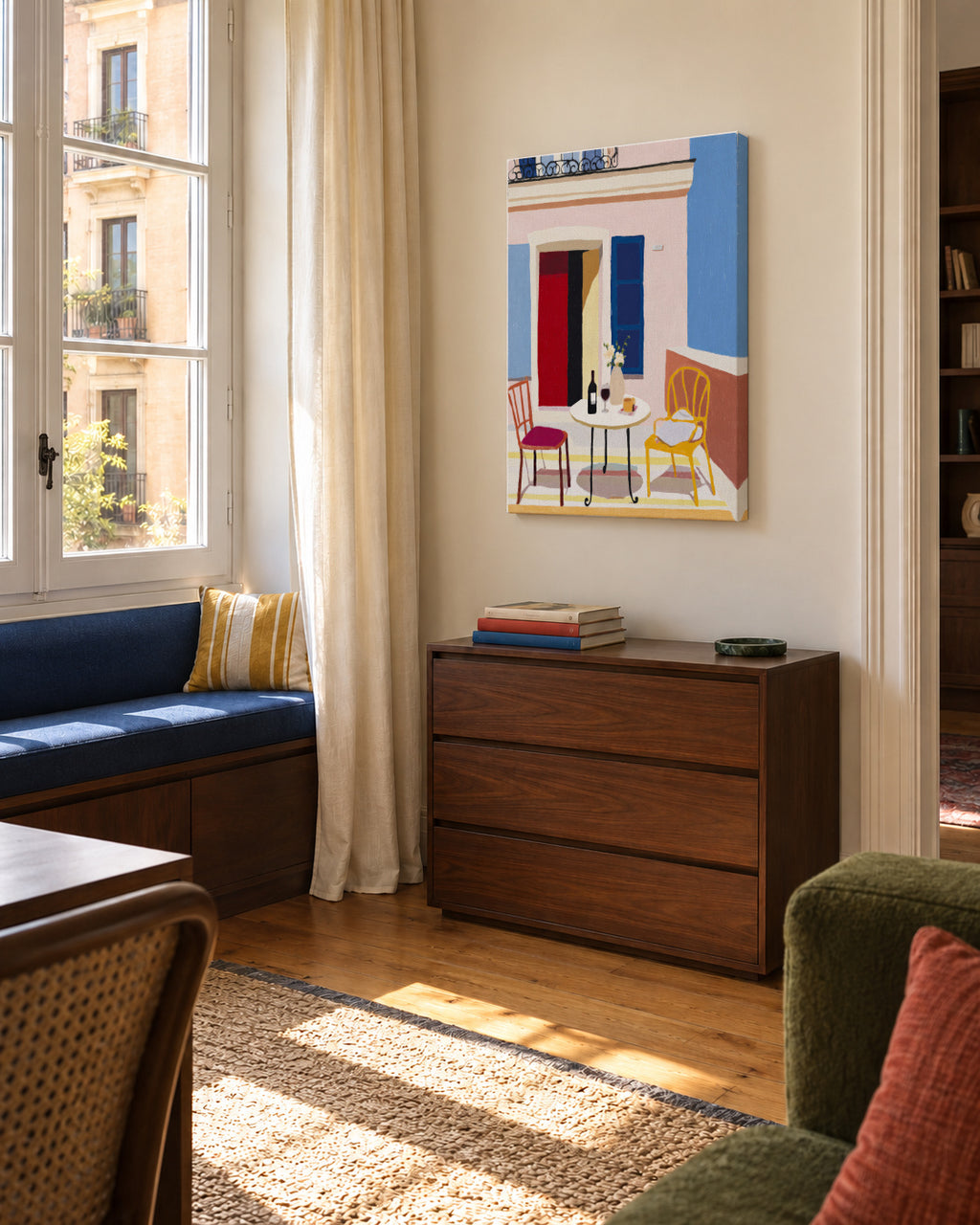 Italian Balcony - Unframed canvas in an interior