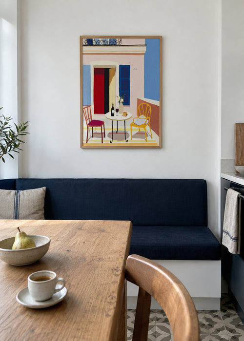 Italian Balcony - Framed poster in an interior