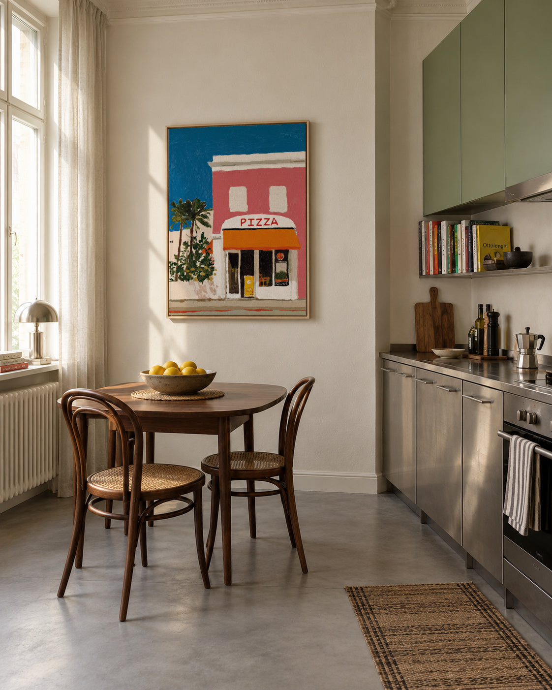 Pizza Club - Framed canvas in an interior
