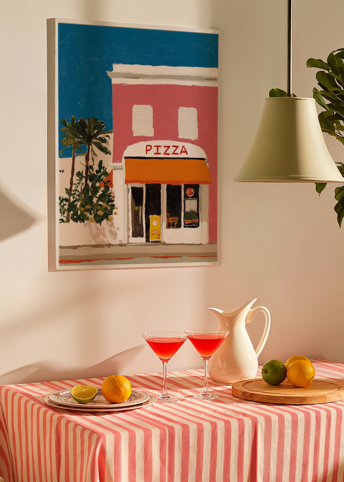 Pizza Club - Framed poster in an interior