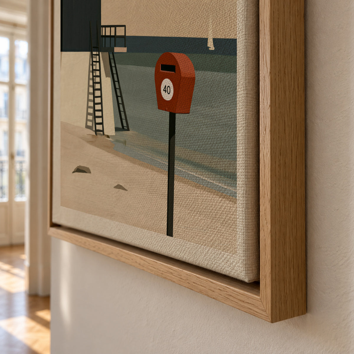 Lifeguard Station - Framed canvas detail