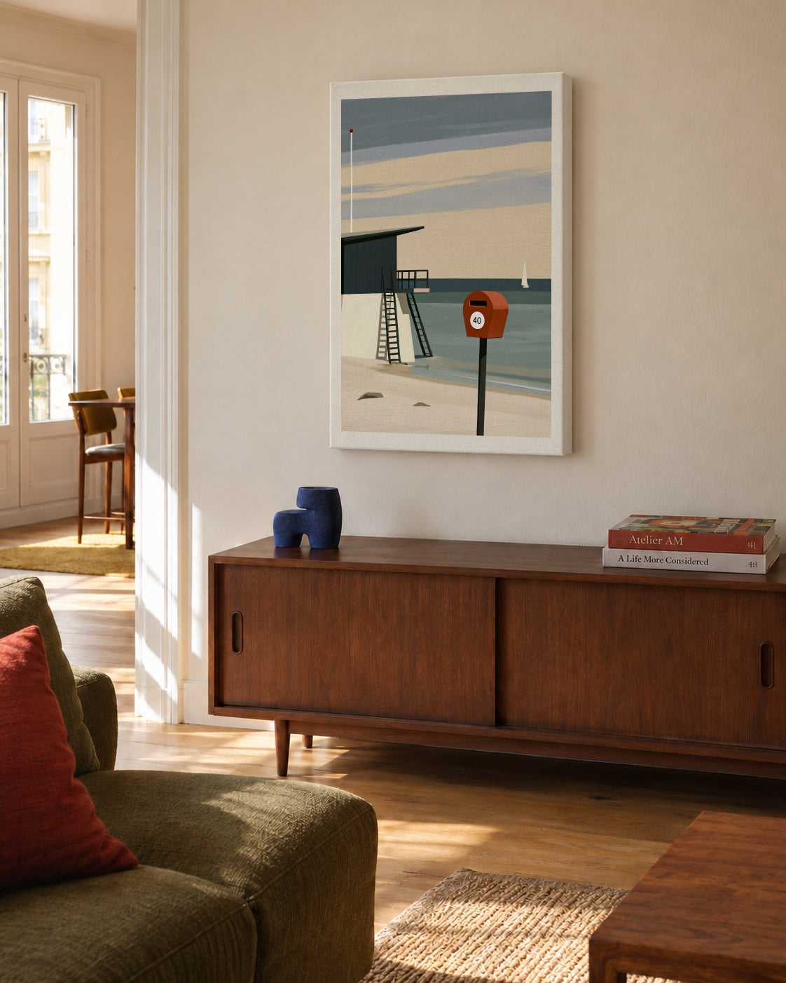 Lifeguard Station - Unframed canvas in an interior