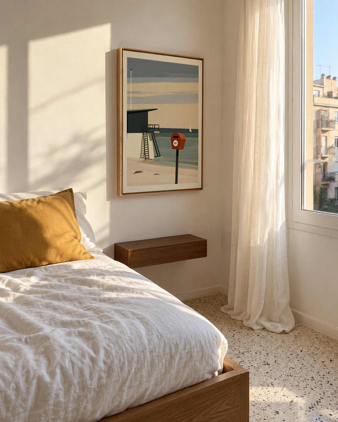 Lifeguard Station - Framed canvas in an interior