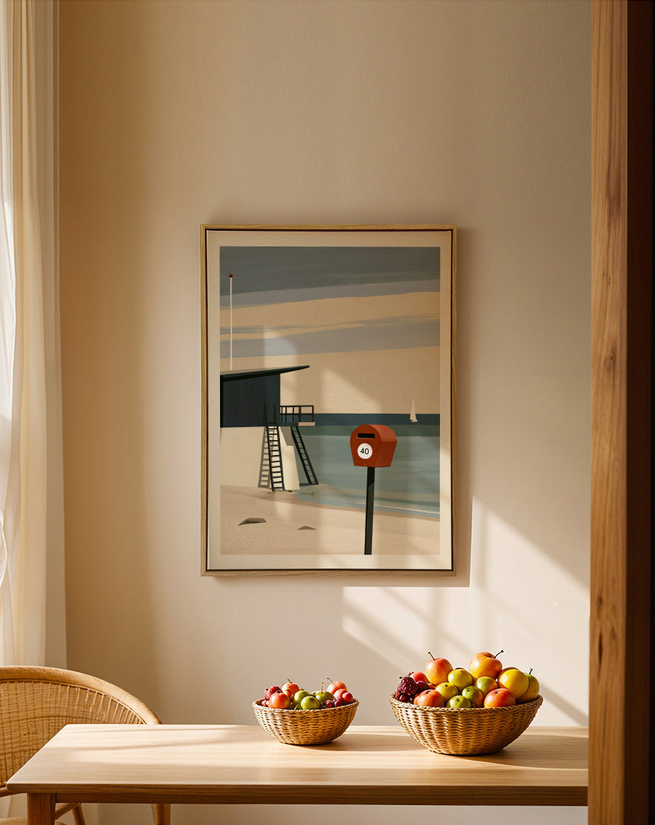 Lifeguard Station - Framed canvas in an interior