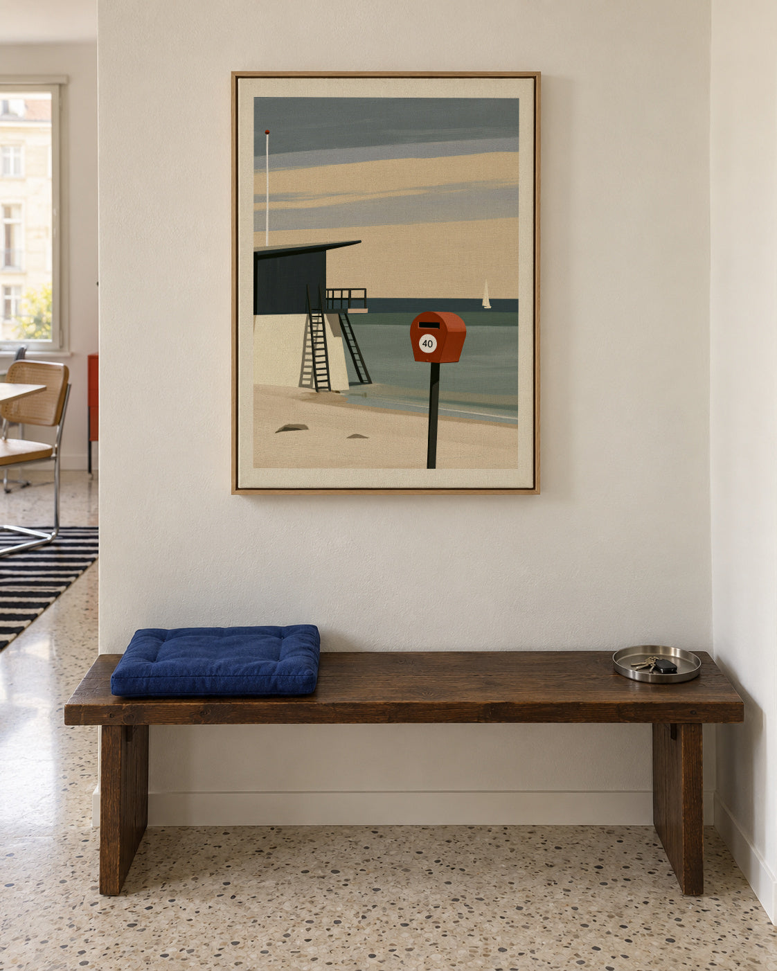 Lifeguard Station - Framed canvas in an interior