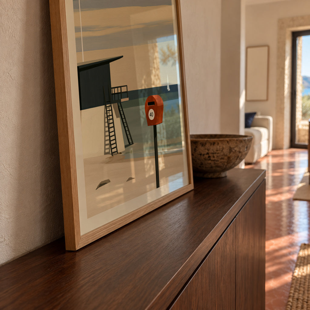 Lifeguard Station - Framed poster in an interior