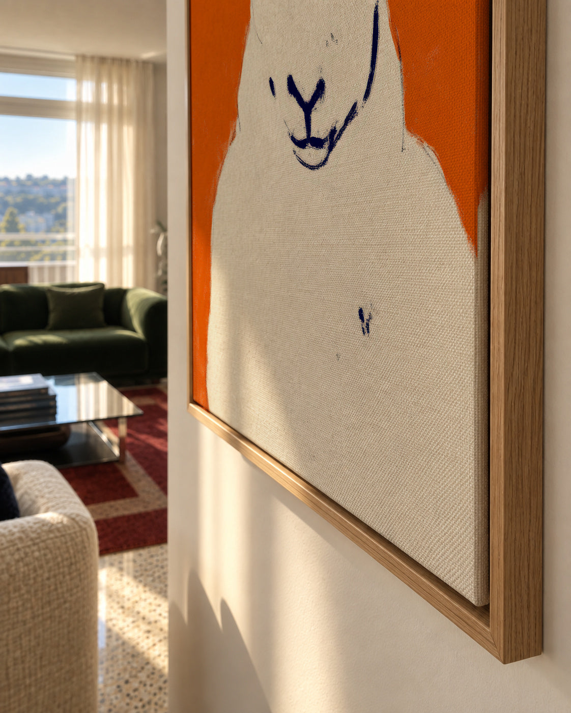 White Sheep - Framed canvas detail