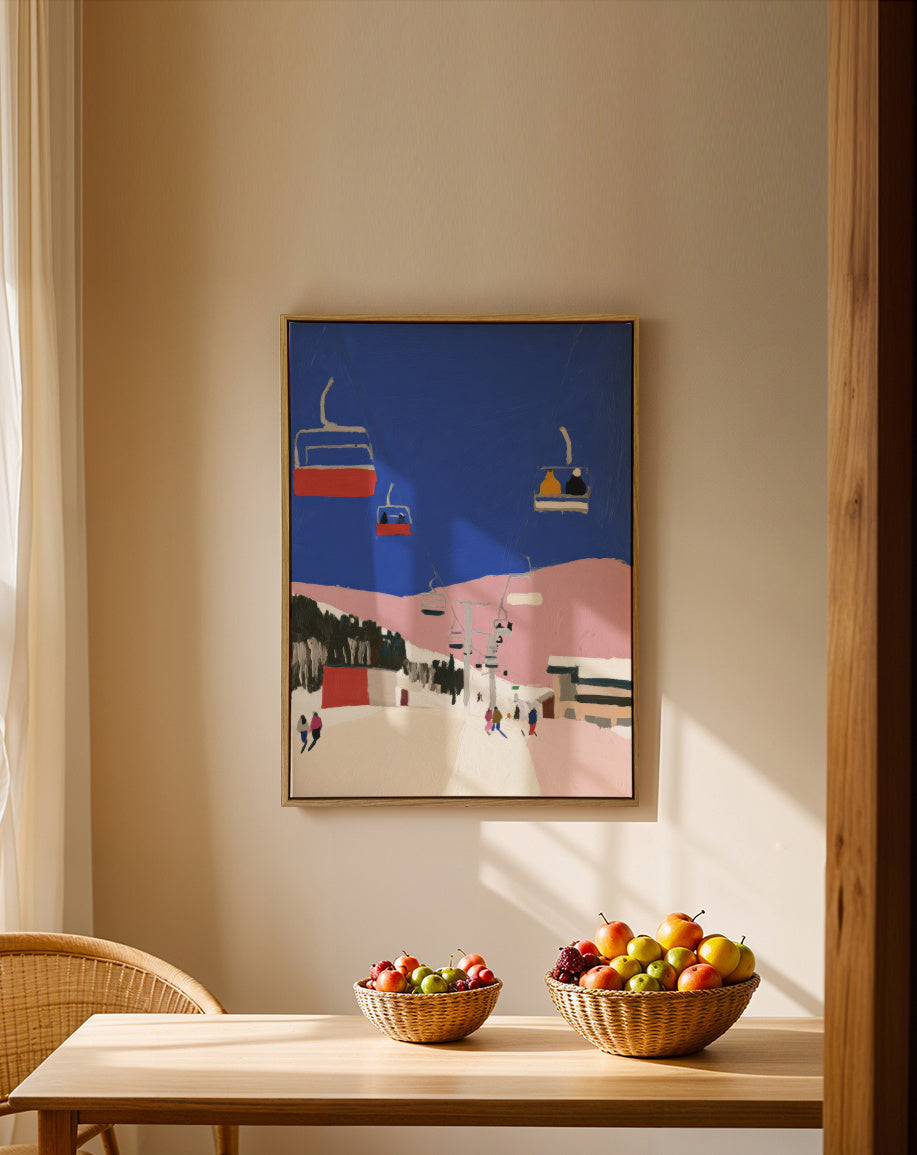 Ski Lift - Framed canvas in an interior