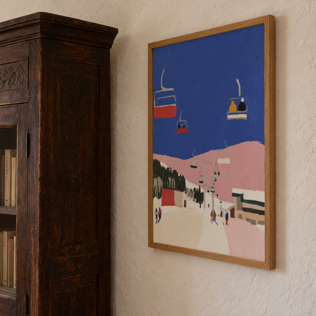 Ski Lift - Framed poster detail