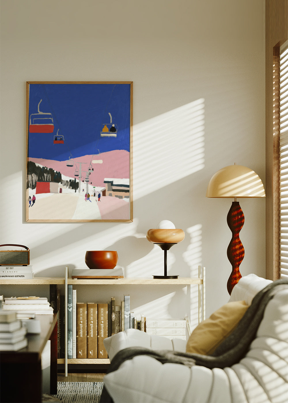 Ski Lift - Framed poster in an interior