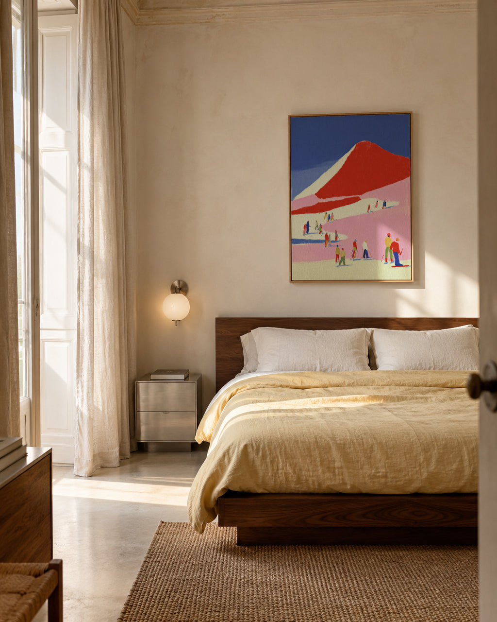 Red Mountain - Framed canvas in an interior