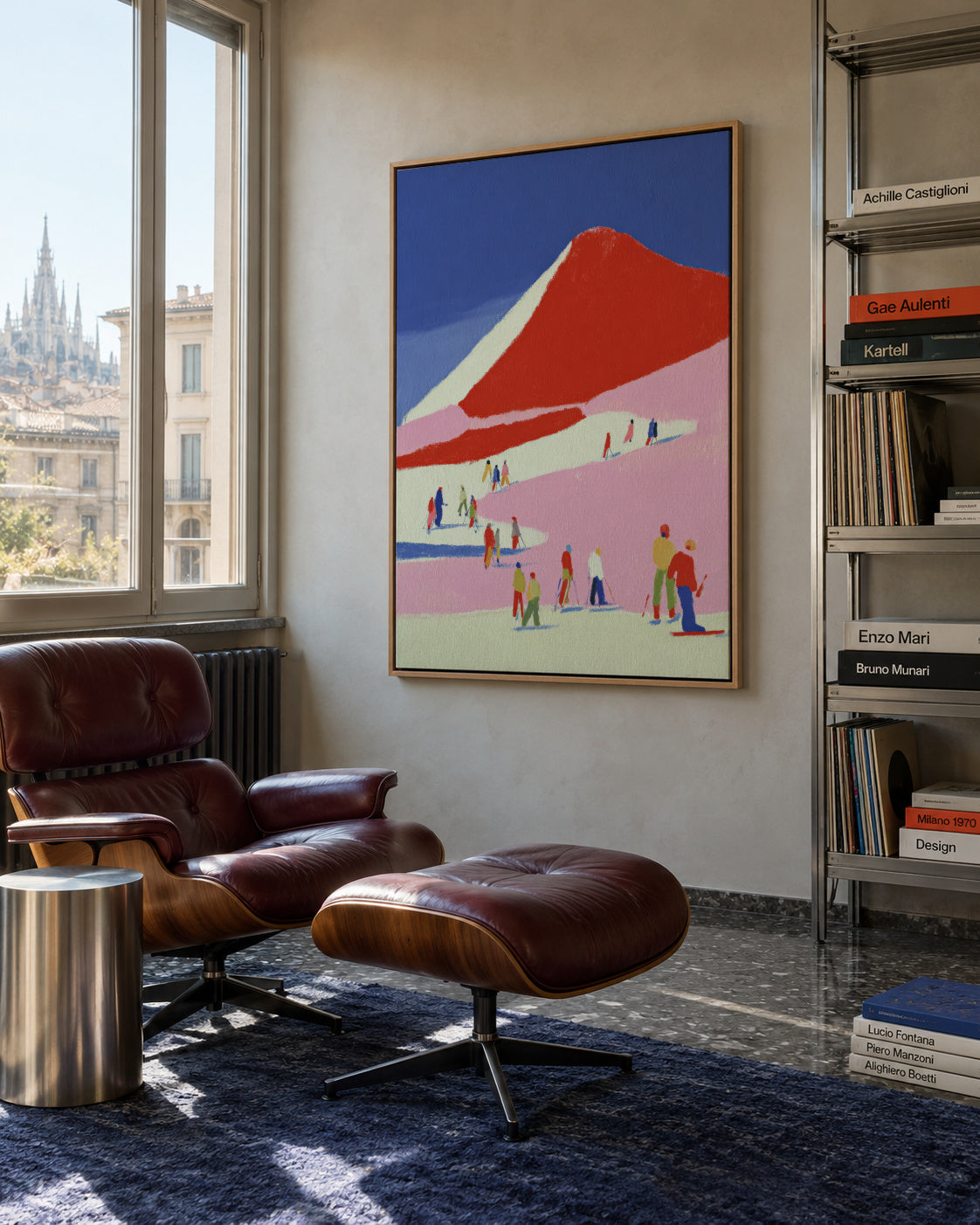 Red Mountain - Framed canvas in an interior