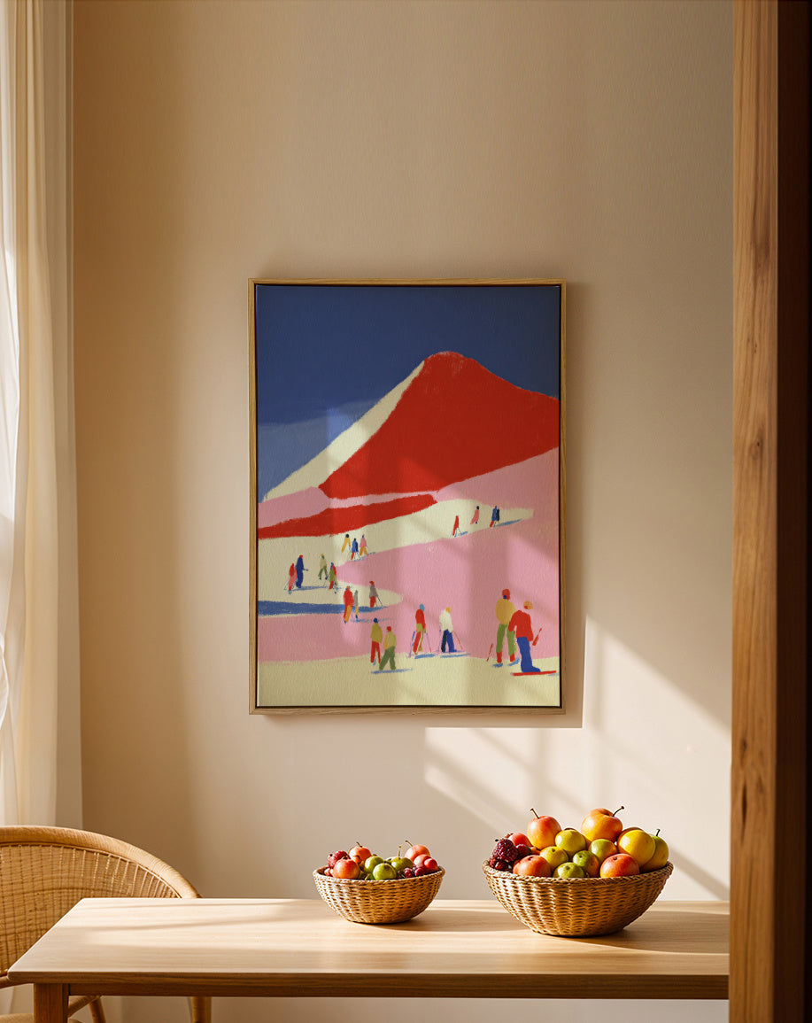 Red Mountain - Framed canvas in an interior
