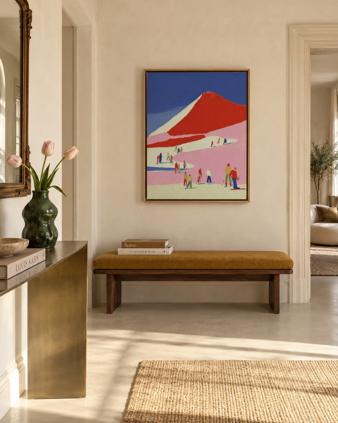 Red Mountain - Framed canvas in an interior