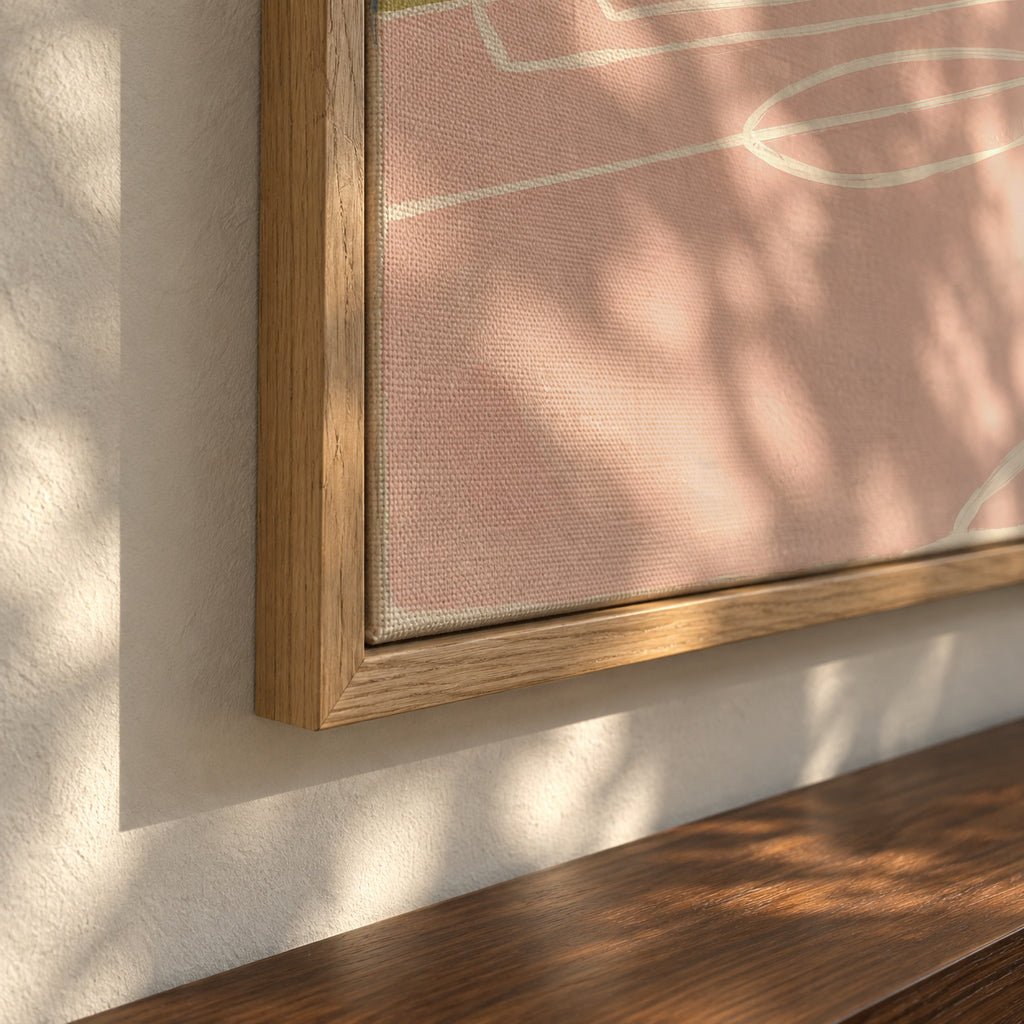 Palm Court - Framed canvas detail